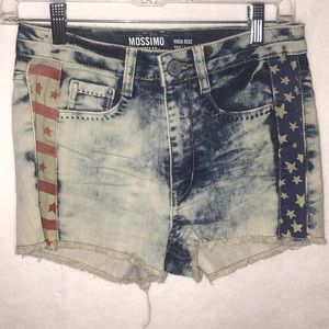 Mossimo American Flag high rise shorts size 7